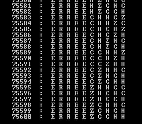 Le nombre de permutation de CHERCHEREZ est 10! / (2! x 2! x 3! x 2!) = 10! / 48 =75600