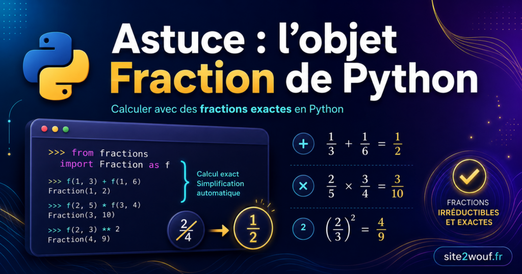 Astuce : l'objet Fraction de Python