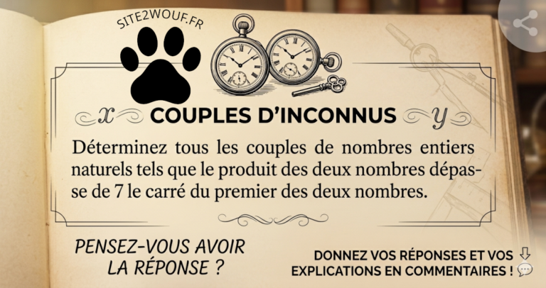 Rétro Math : Couple d'inconnus