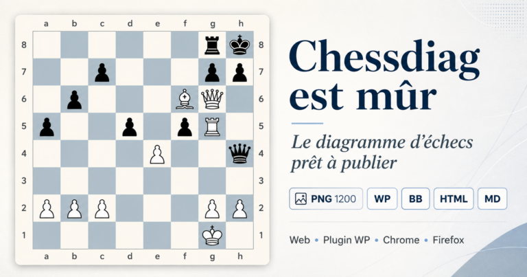 Chessdiag est mûr : le diagramme d’échecs prêt à publier