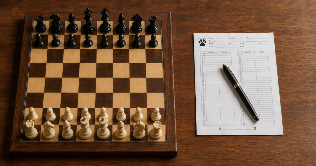 Téléchargez gratuitement votre feuille de partie d'échecs en PDF