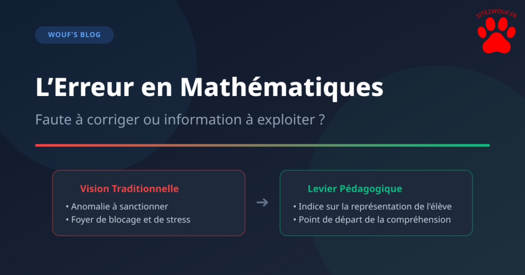 L’erreur en Mathématiques : faute à corriger ou information à exploiter ?