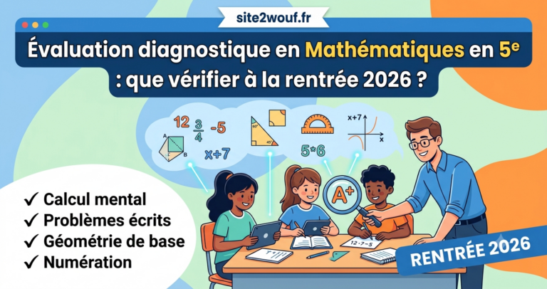 Évaluation diagnostique en Mathématiques en 5e : que vérifier à la rentrée 2026 ?