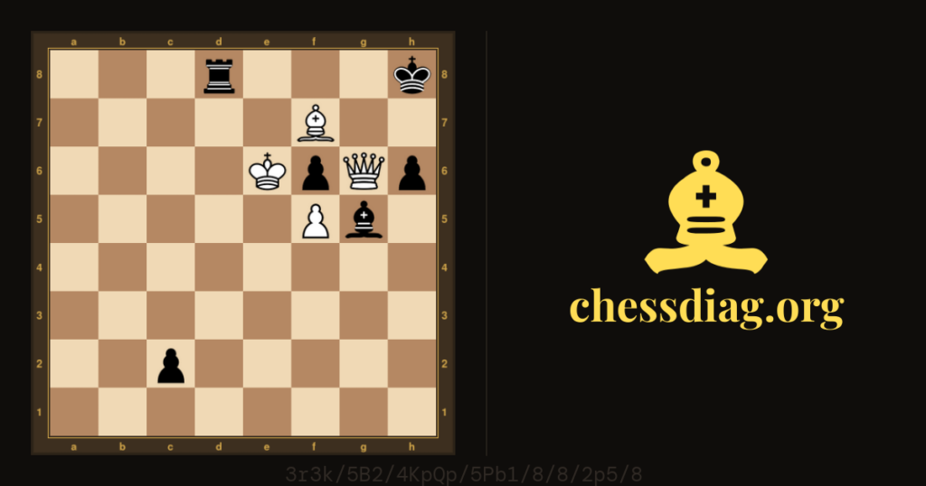 Diagramme d'échecs : La Dame qui mate, étude de Lasker #chess