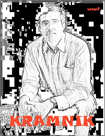 Portrait de Vladimir Kramnik au trait, signé wouf