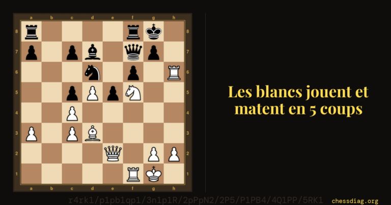 Les Blancs jouent et matent en 5 coups — diagramme d'échecs
