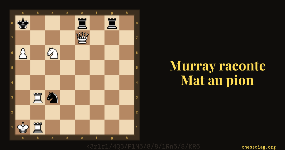 Mat au pion — Problème d'échecs indien : les Blancs matent au pion en trois coups