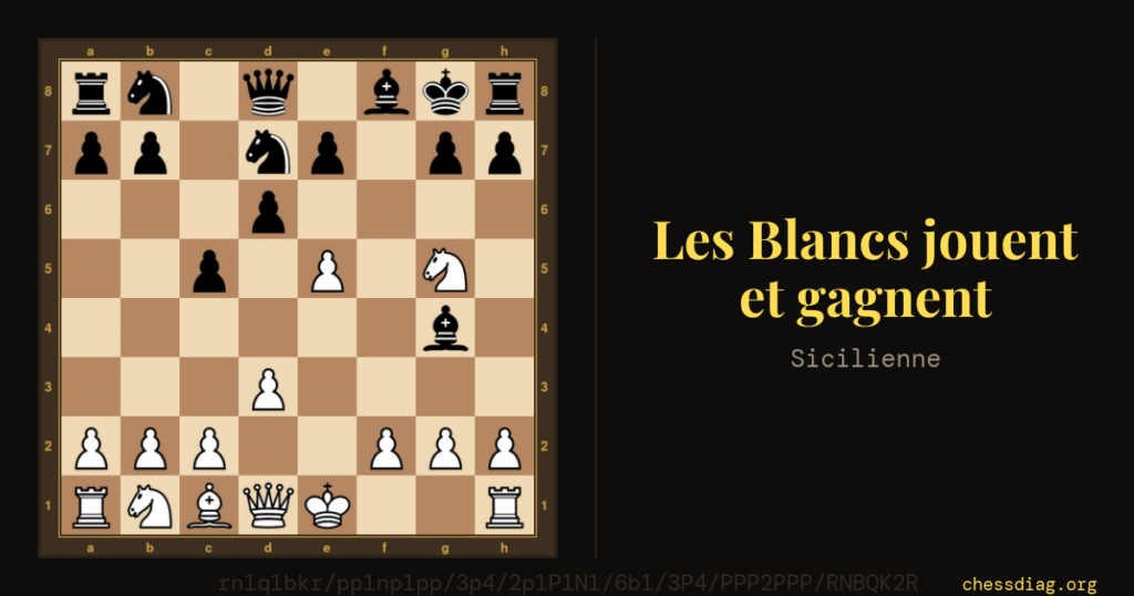 Les Blancs jouent et gagnent — Sicilienne (7e coup)
