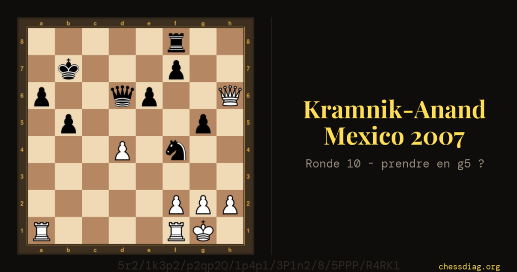Kramnik-Anand, Mexico 2007 : après 28…Cf4, les Blancs peuvent-ils prendre en g5 ?