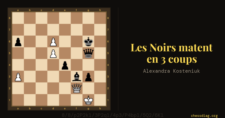 Les Noirs matent en 3 coups — Alexandra Kosteniuk
